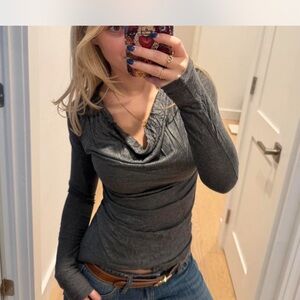 Nanette Lapore Gray Women's Cowl Neck Top- size XS